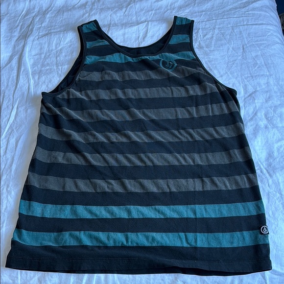 Volcom Other - Men’s Volcom Striped Tank Top - Black and Teal